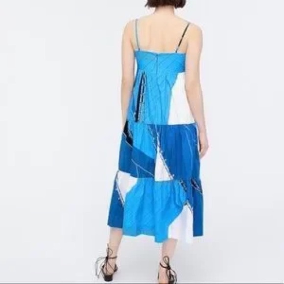 J.Crew Blue Ratti Regatta Tie-Front Midi Dress Sz:6 - Picture 12 of 14